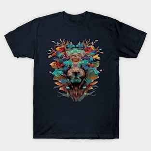 Lion with Cool Shades AI Generated T-Shirt